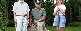 Bill Prinz, Hugh March, & Connie Boyce at Green Hill Farm, land preserved by YCT.