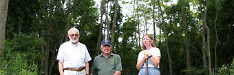 Bill Prinz, Hugh March, and Connie Boyce at Green Hill Farm, land preserved by YCT and the Carter family